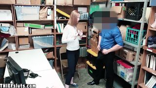 Guard fucking a red teens pierced pussy
