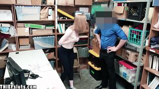 Guard fucking a red teens pierced pussy