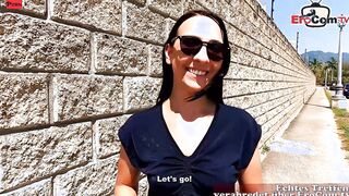 German thin cougar flirt at date and got banged!