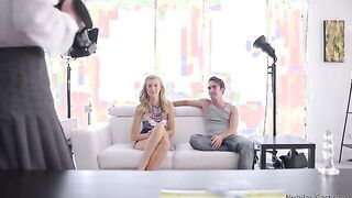 Willowy blonde Alexa Grace is so excited to join the Nubiles cast that she happily gives the cameraman a sneak