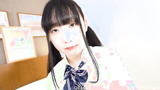 Rin Nanba comes back in a cute uniform to show off her sweet bushy cunt
