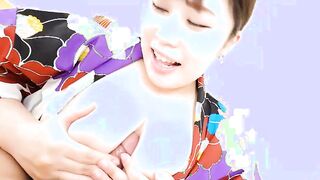 Yuuka Kamakura sucks a penis toying her twat