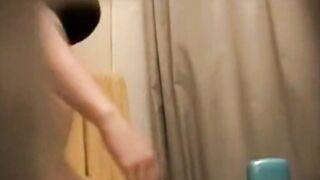 spying on my chubby sister's big natural tits