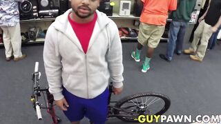 Pawnshop owners double team juicy ebony customer