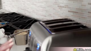 Busty MILF gets anal fuck for breakfast