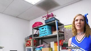 Stealing cheerleader meets dick at the office