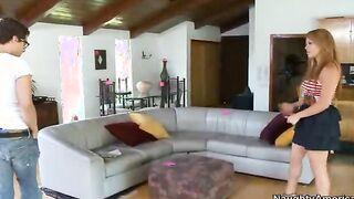 Brooke Belle fucking in the couch with her tattoos