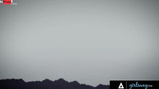 GIRLSWAY Thirsty Huntress Nailed The Huge Tits Droids Alexis Fawx And Abigail Mac Into The Wastelands