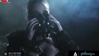 GIRLSWAY Thirsty Huntress Nailed The Huge Tits Droids Alexis Fawx And Abigail Mac Into The Wastelands