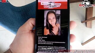 Petite german MILF have a real facial date into holiday