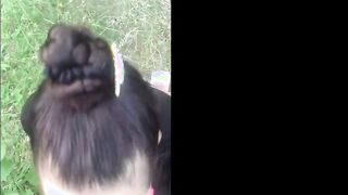 School Girl sucks my dick while in the woods
