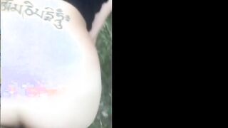 School Girl sucks my dick while in the woods