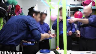 Scared teen teen group fucked by guards