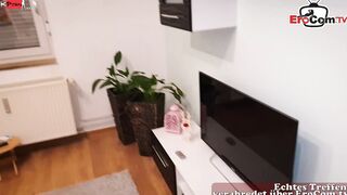 Real German point of view Date with a natural dark haired skank