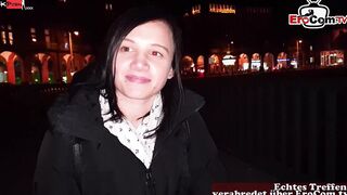 Real German point of view Date with a natural dark haired skank