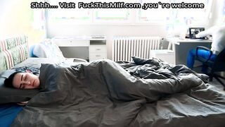 Why step son fucks stepmom when dad in room risky sex with surprise creampie