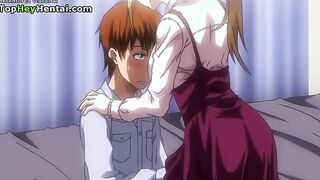Busty sweet teen satisfies her man
