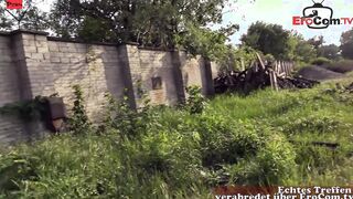 German Fake Agent pick up a slim dark haired Eighteen for outside Sex