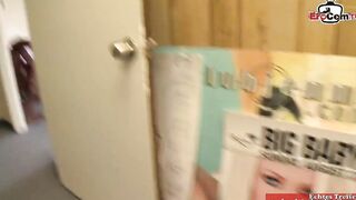 Dark Hair with natural titties picked up from a gigantic penis