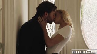 Blonde babe Emma Hix pussy licked before sensual fucking
