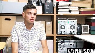 Handsome perp swallows and takes security guard BBC in ass