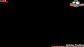 Erotic German Mom with glasses fucks outdoors pov