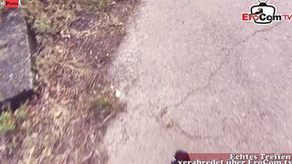 Outdoors Plowed Date with a dark haired German bimbo
