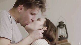 While she waits for her BF, Matty sets a bit of a romantic sex clip inside the kitchen, complete with lit