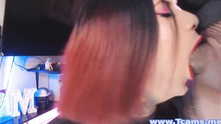 Redhead Tranny Sucking Thick Cock