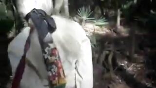 Teen BDSM training on a risky public location
