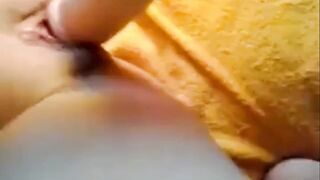 slurping pussy engulfs a big dildo