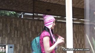 Riding petite Latina amateur from behind on camera