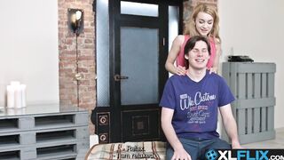 Perv gf loves when her bf is tied up and watching her fuck