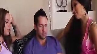 Asa Akira fucking inside the couch with her long booty