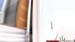 Hot stepmom teaches stepdaughter how to fuck a big dick