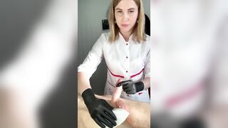 Accidental Creampie while getting cock bald by beautician