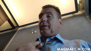 Office bimbo anal banged inside an elevator