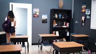 Hispanic step-daughter teens Kiarra Kai experiences a power trip of