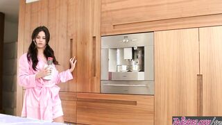 Twistys - Shyla Jennings makes a mess with the milk in the kitchen