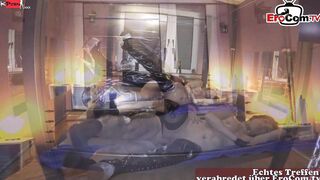 Natural Mom into Pvc overknee High Heels during an amateur banged
