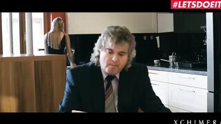 XCHIMERA - Beauty Waitress Nancy a has her goddess Fantasy come True - LETSDOEIT