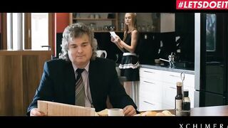 XCHIMERA - Beauty Waitress Nancy a has her goddess Fantasy come True - LETSDOEIT