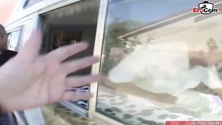 Blonde 19 yo with small boobs wears a skirt and getting