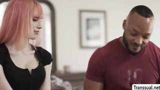 Black stepbro analed his big tits TS stepsis