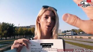 Petite German blonde with small jugs pick up at the street