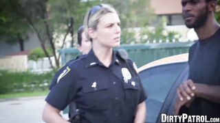 Busty police officers IR banged in the middle of the street