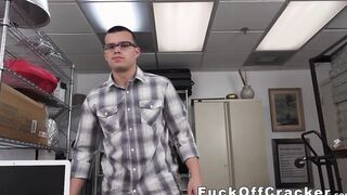 Nerd homo with glasses pleasures monster black cock for cash
