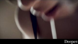 Deeper. Beauty Halle can't resist her ex-bf's rough dick