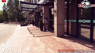 German point of view outside Sex with a red haired hoe