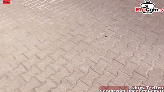 German point of view outside Sex with a red haired hoe